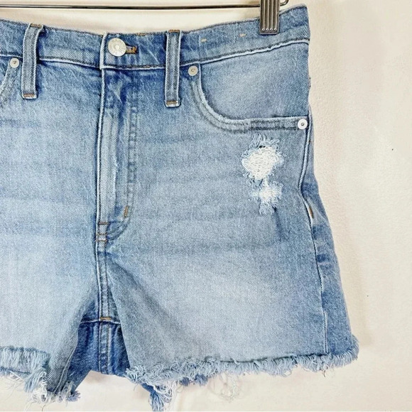 Madewell High  Rise Ripped Astell Wash Denim Short - Picture 4 of 12